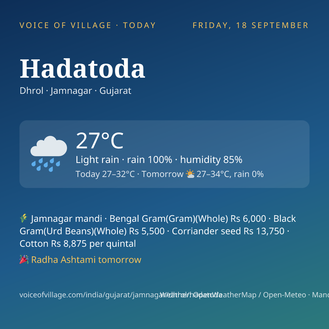 Hadatoda today