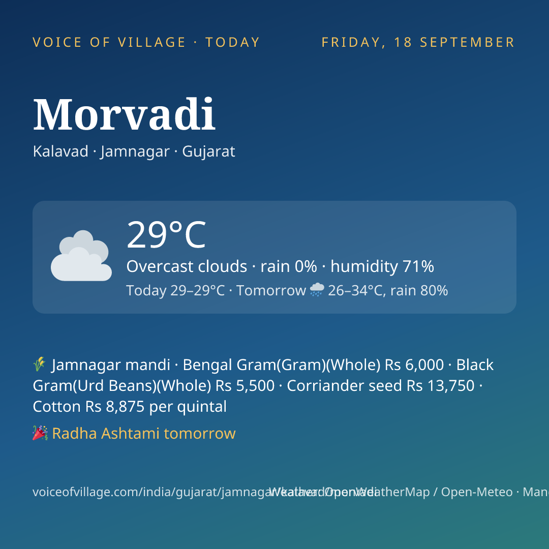 Morvadi today