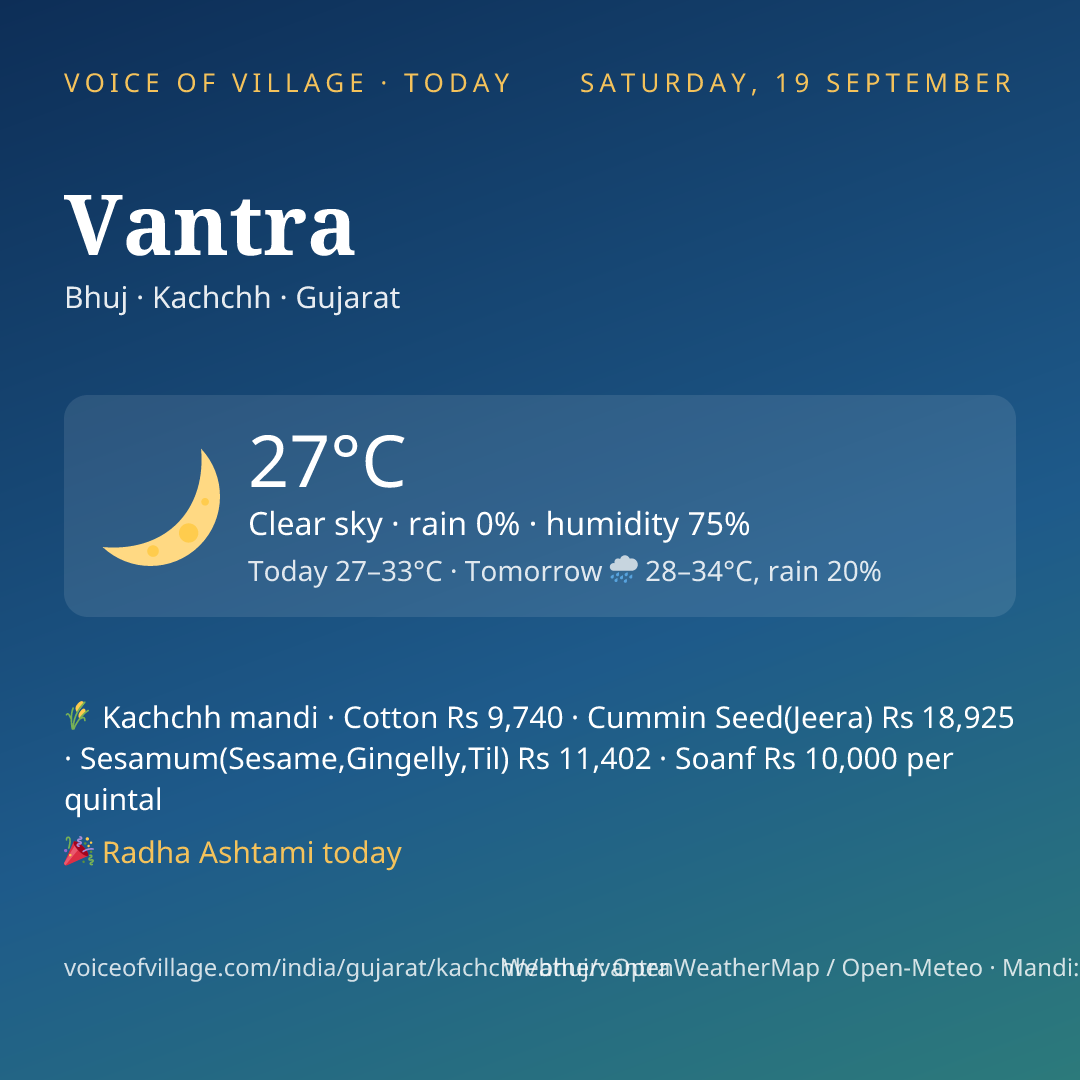 Vantra today