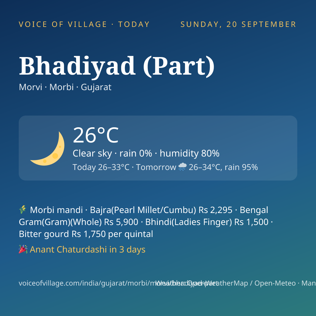 Bhadiyad (Part) today