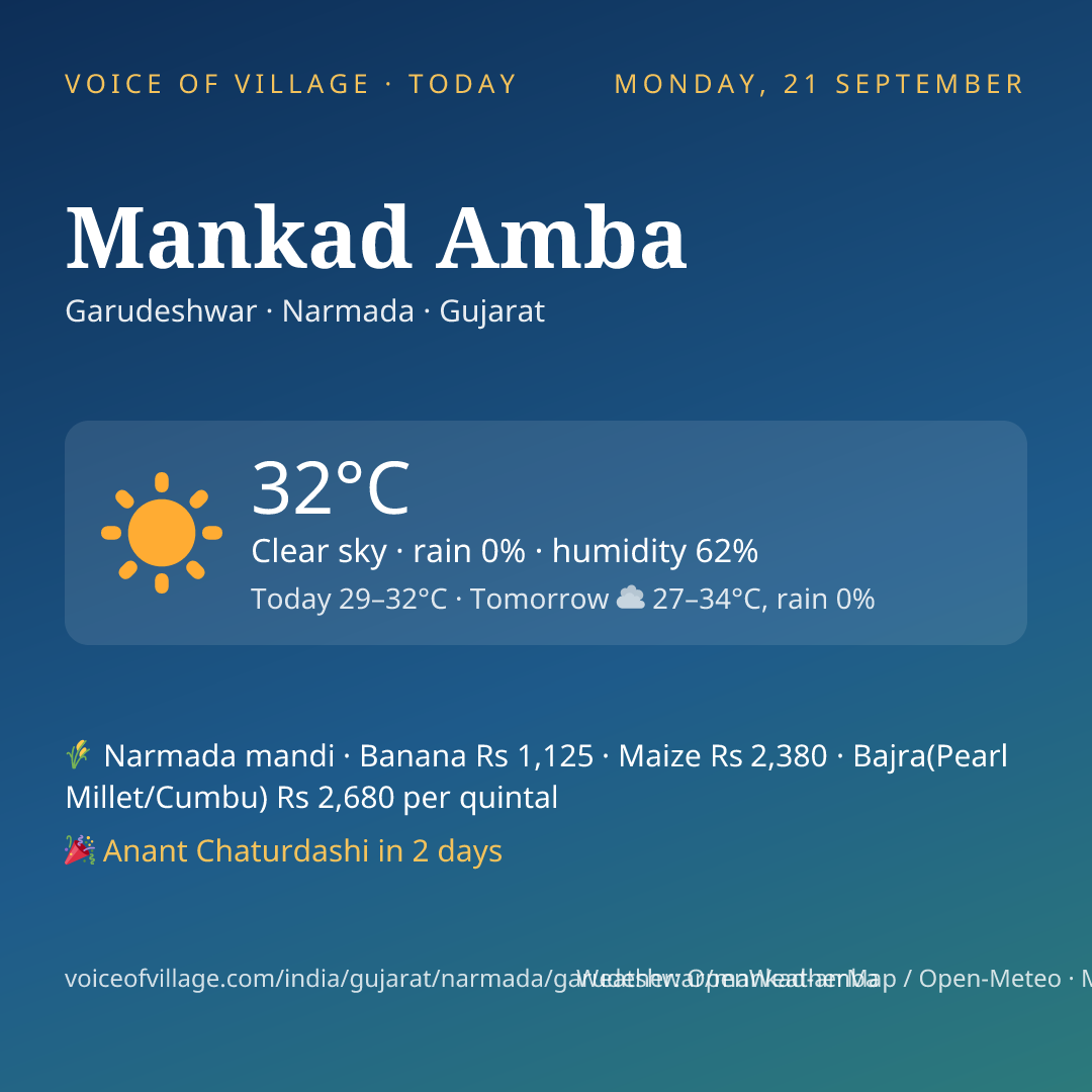 Mankad Amba today