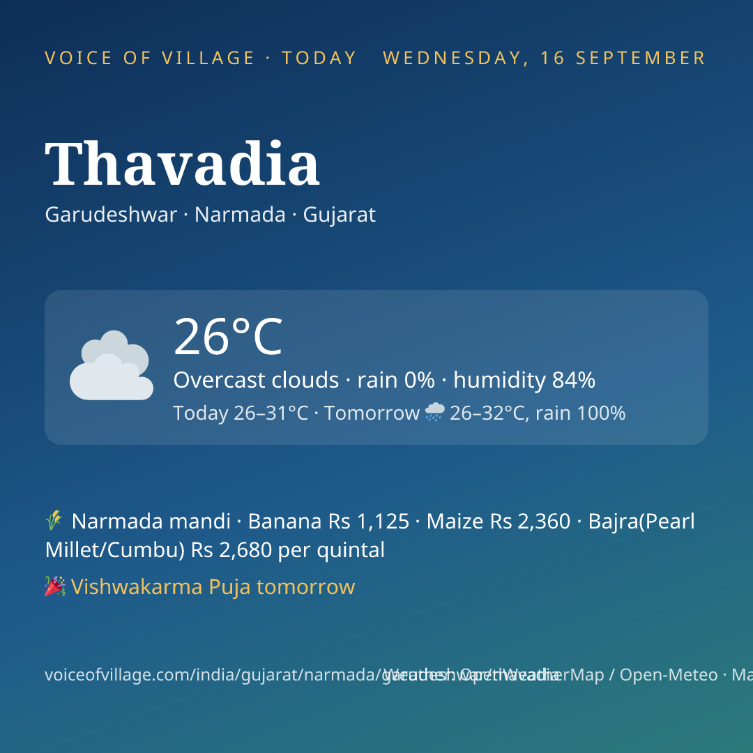Thavadia today