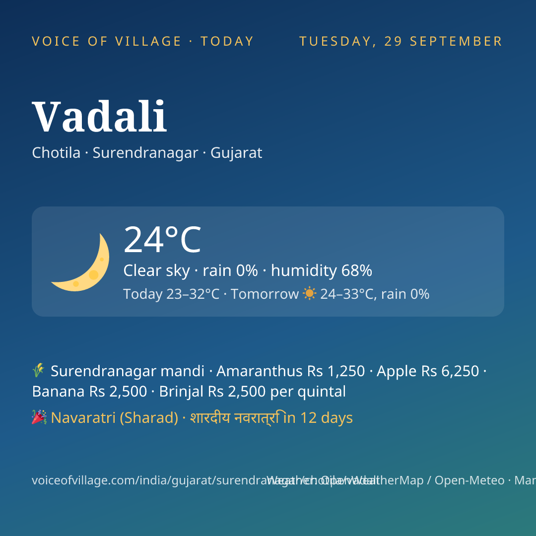 Vadali today