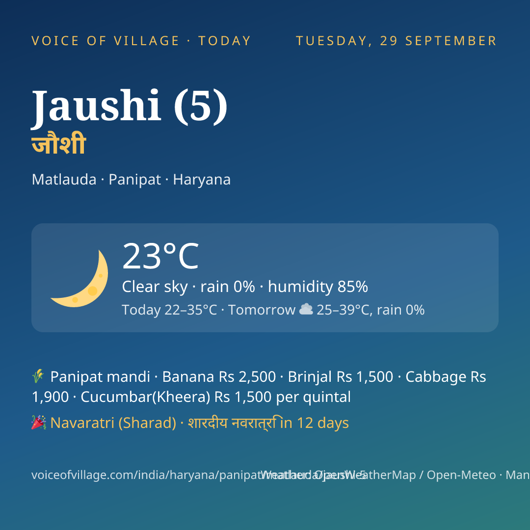 Jaushi (5) today