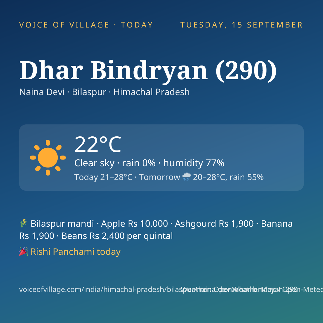 Dhar Bindryan (290) today