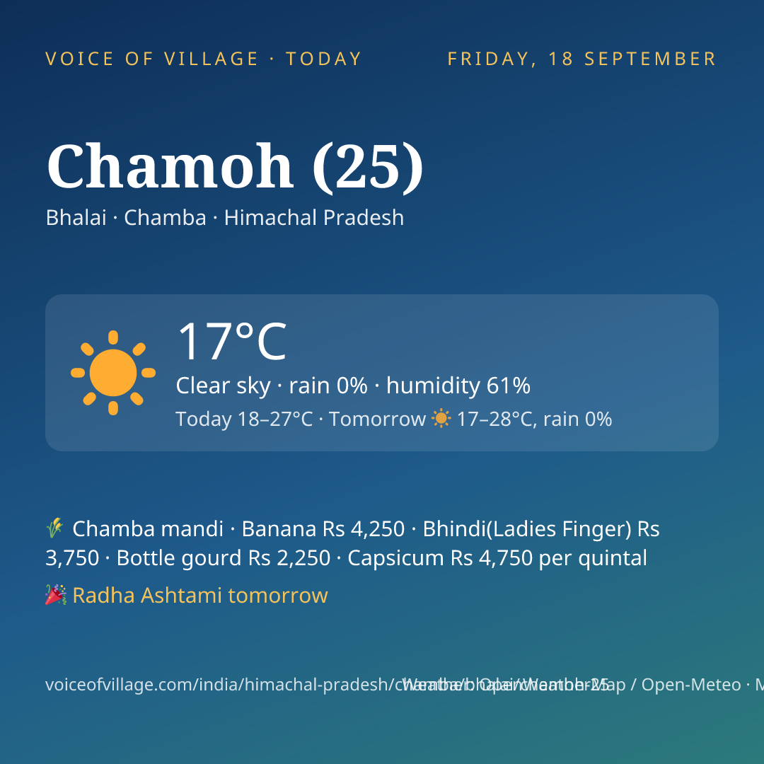 Chamoh (25) today