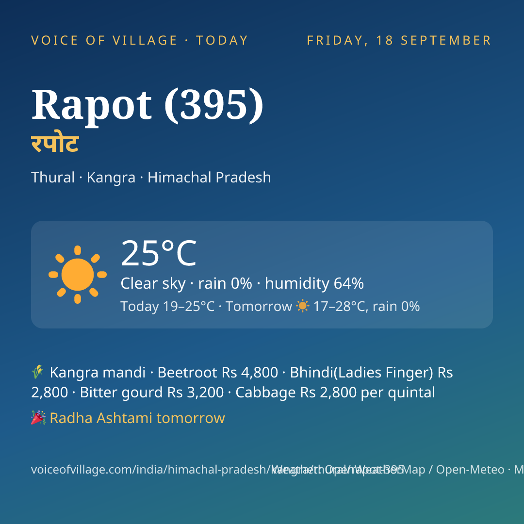 Rapot (395) today