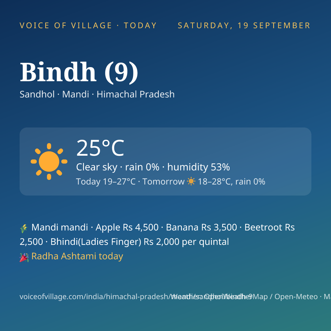 Bindh (9) today