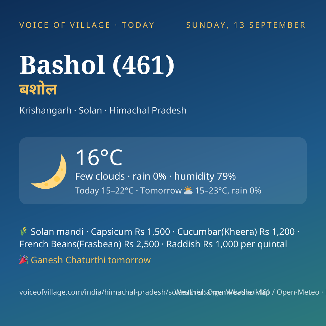 Bashol (461) today