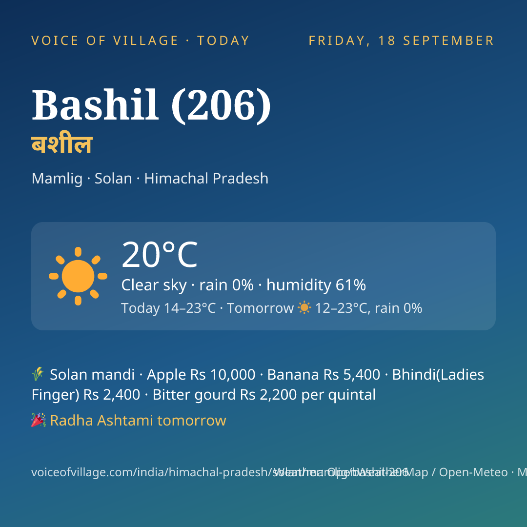 Bashil (206) today