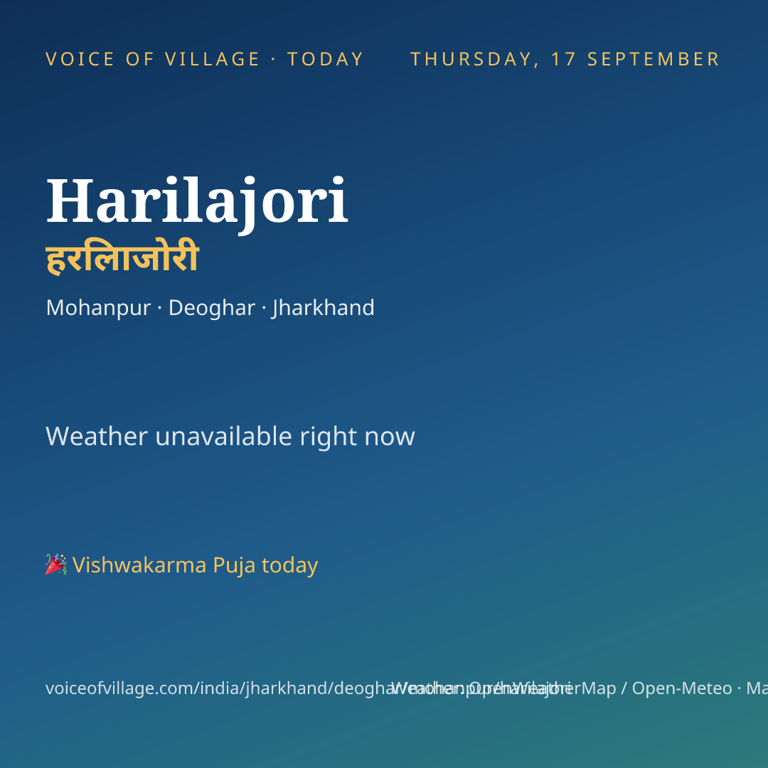 Harilajori today