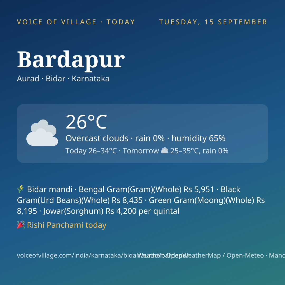 Bardapur today