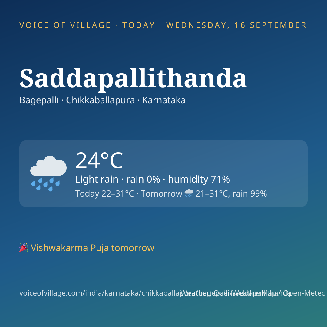 Saddapallithanda today