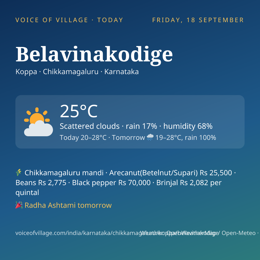 Belavinakodige today