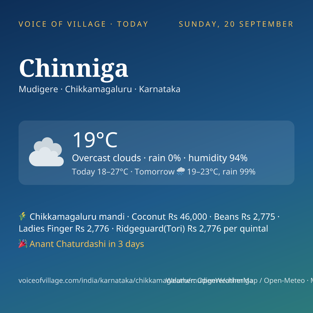 Chinniga today