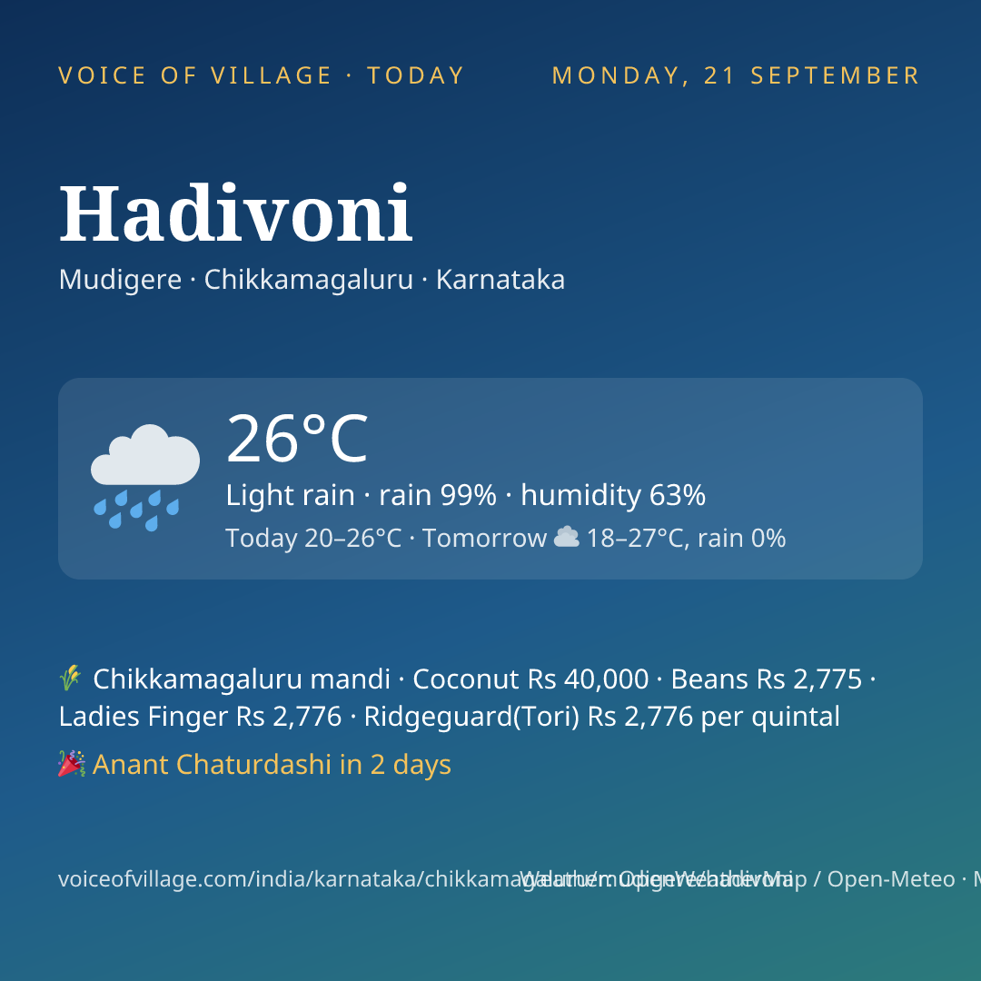 Hadivoni today
