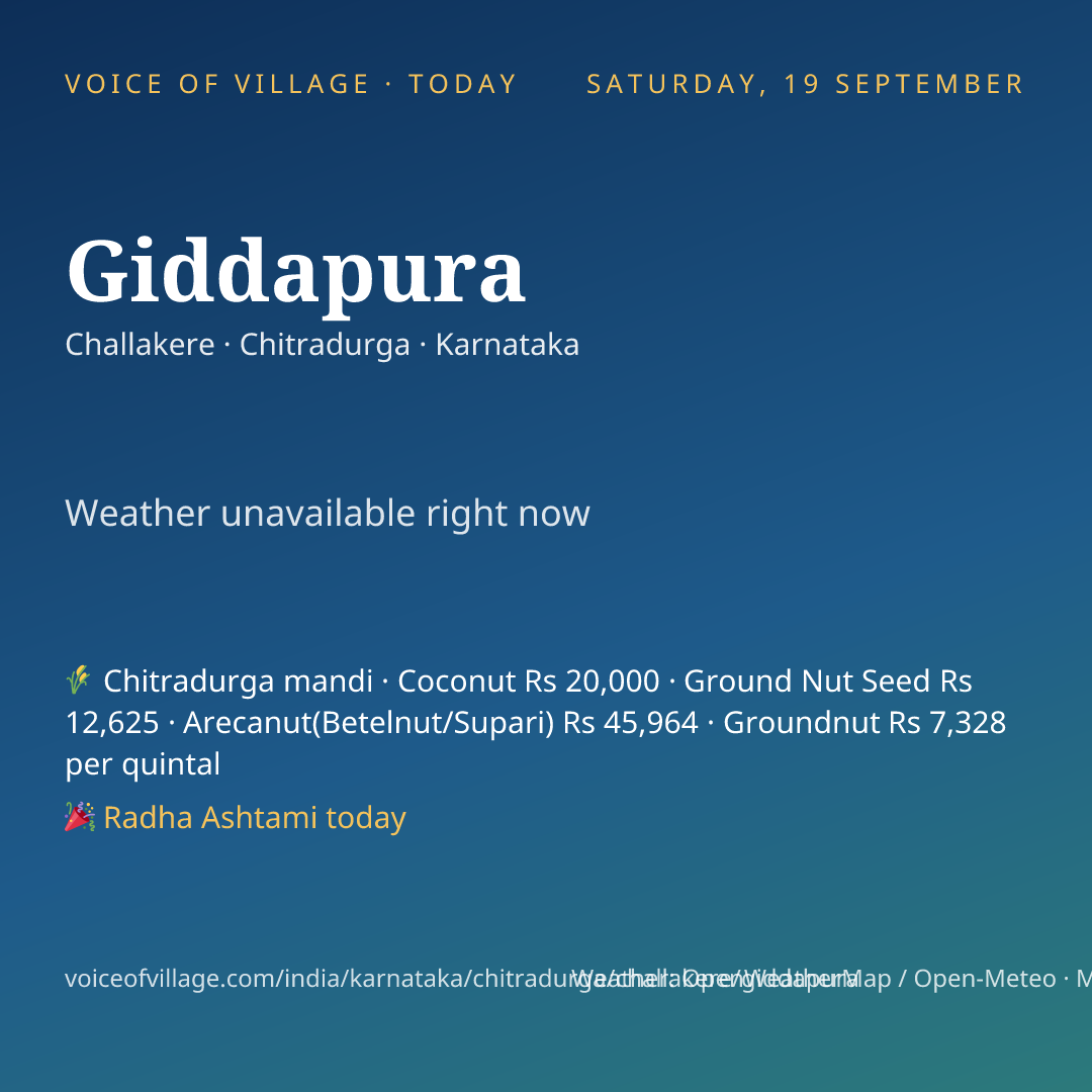 Giddapura today