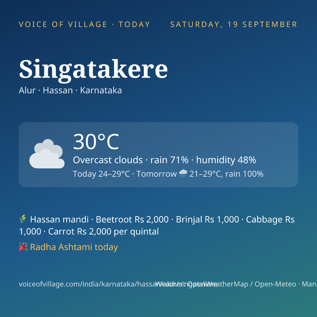 Singatakere today