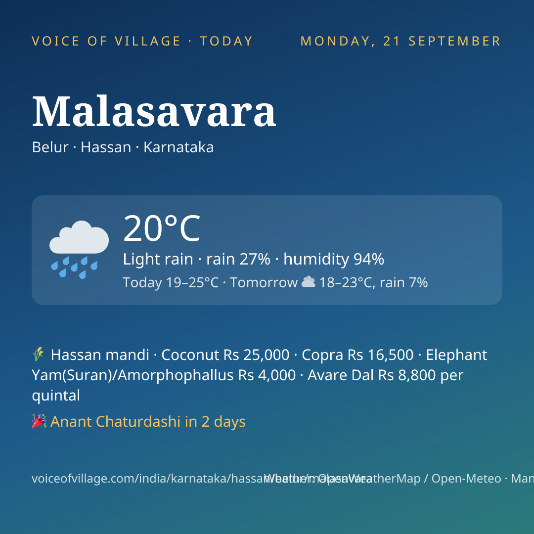 Malasavara today