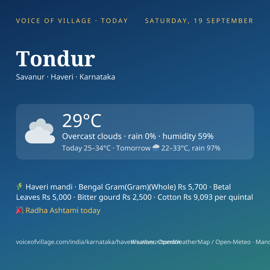 Tondur today
