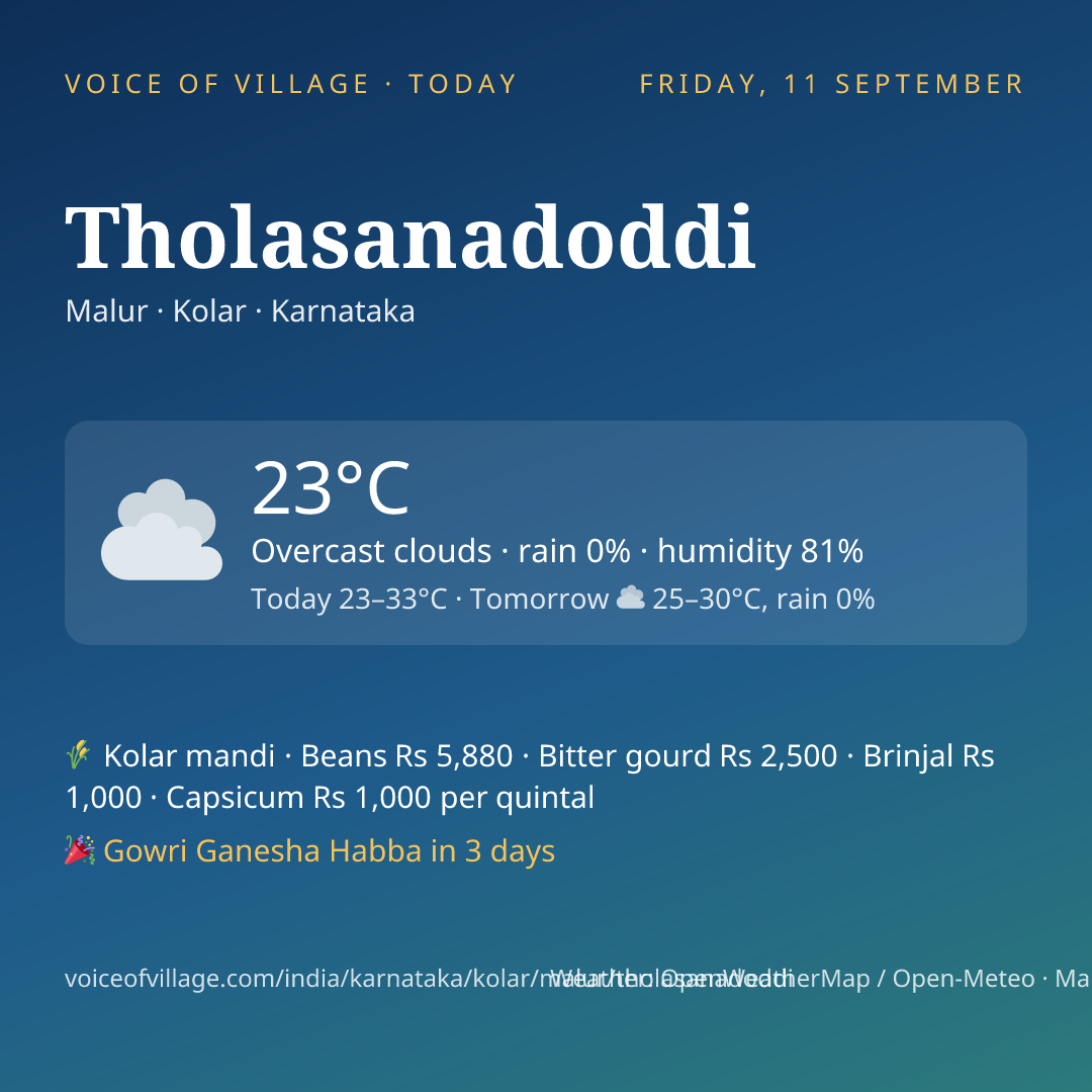 Tholasanadoddi today