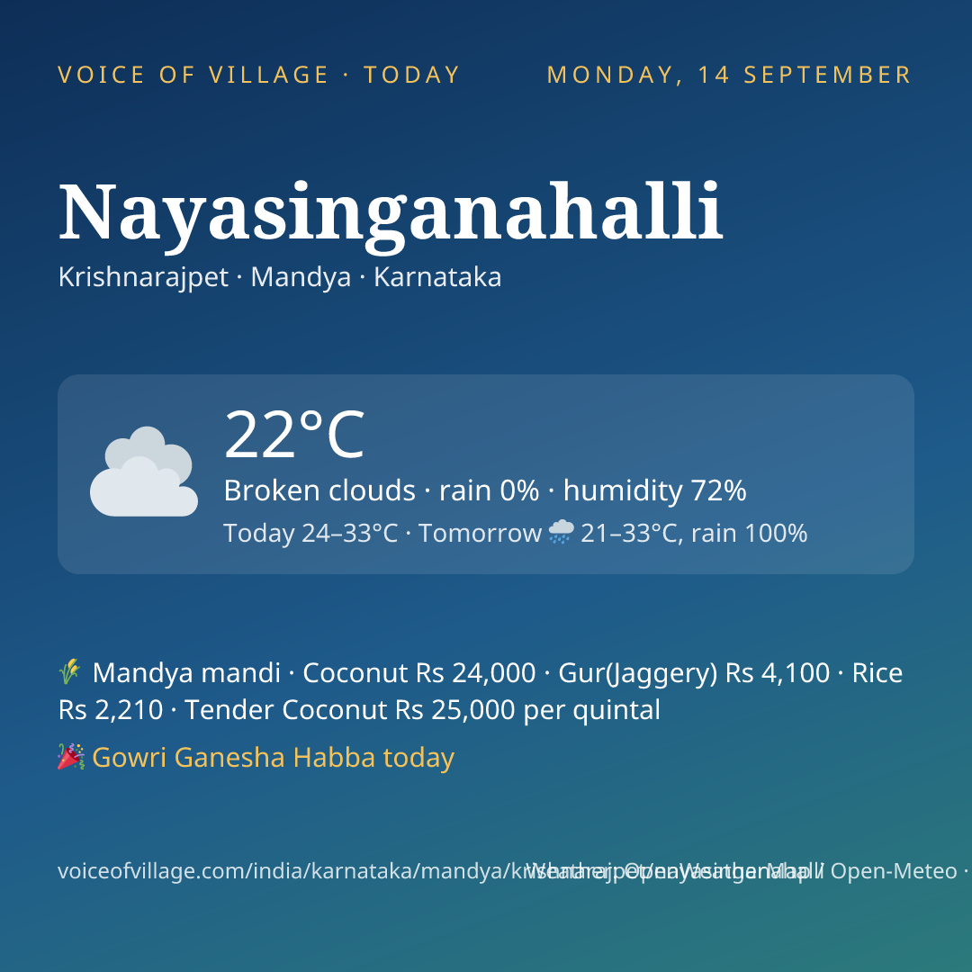 Nayasinganahalli today