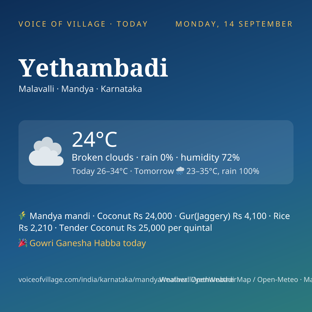 Yethambadi today