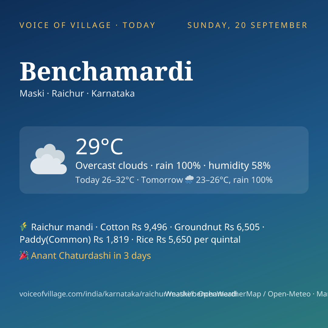 Benchamardi today