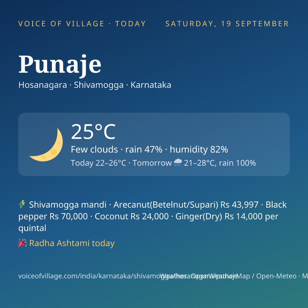 Punaje today