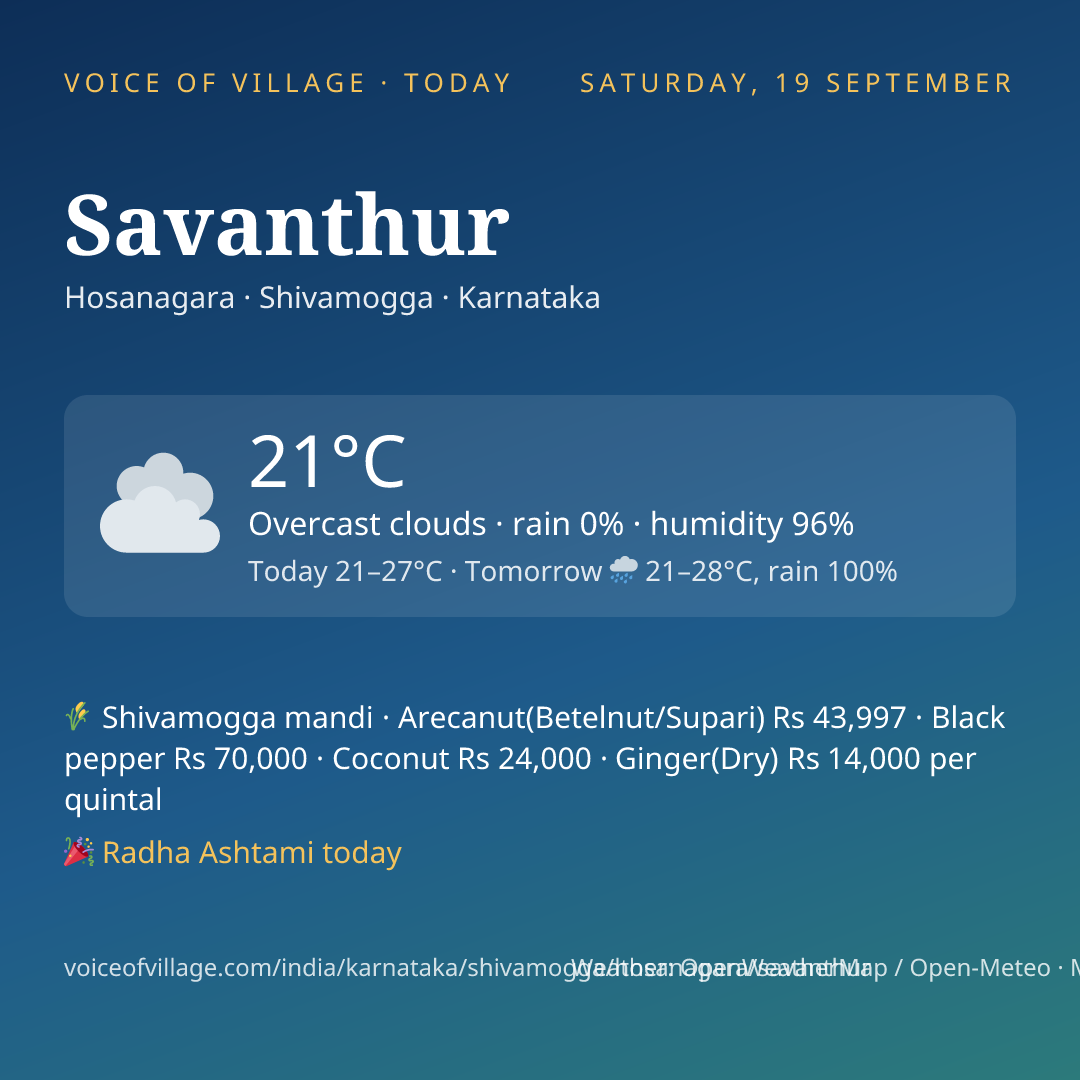 Savanthur today