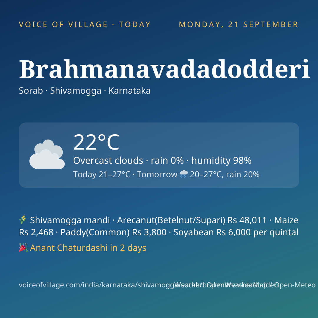 Brahmanavadadodderi today