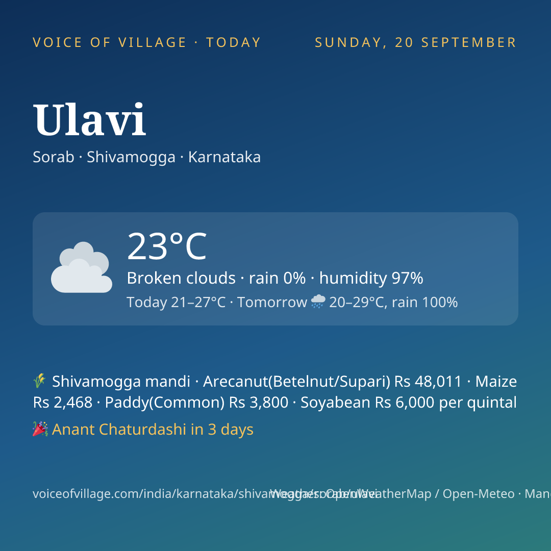 Ulavi today