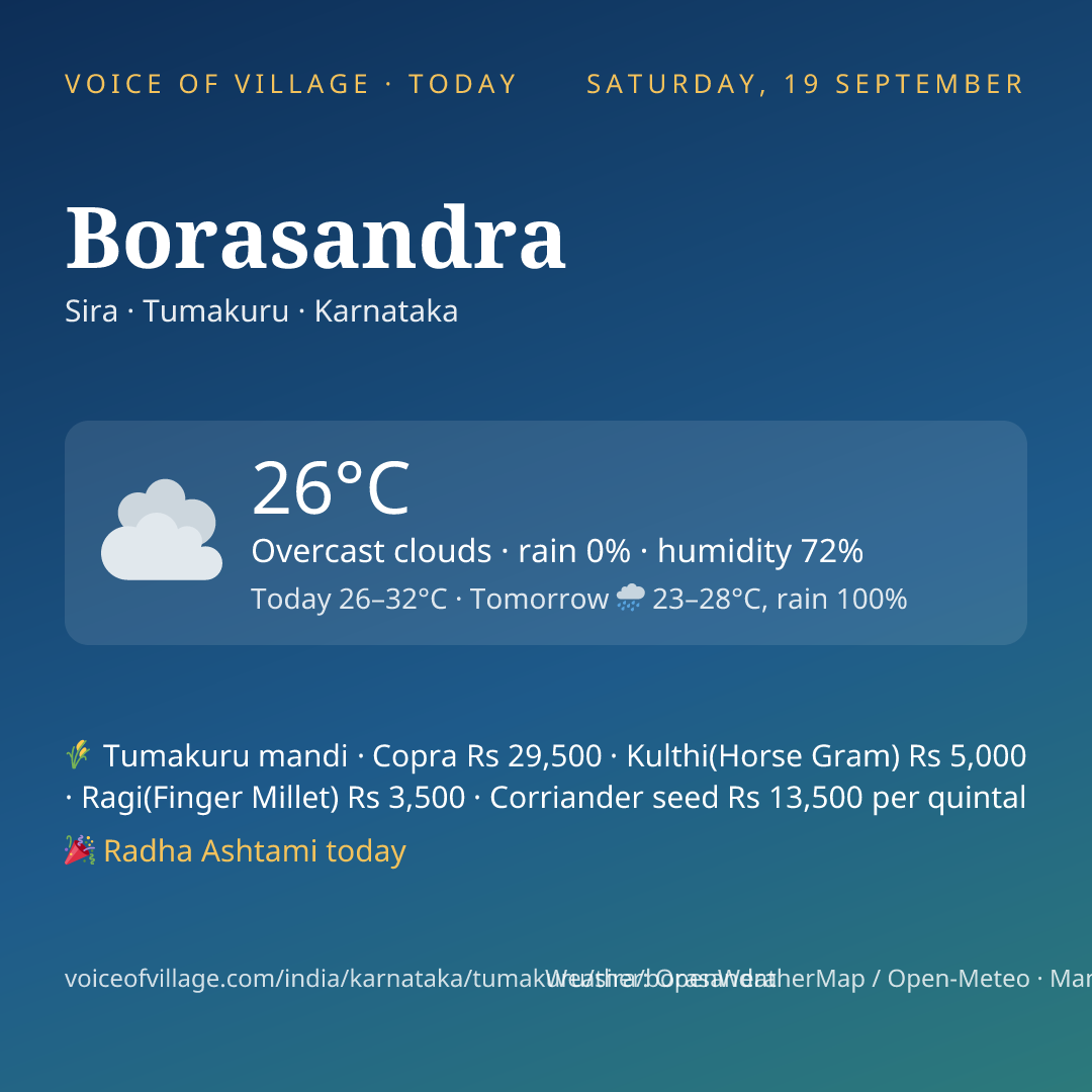 Borasandra today