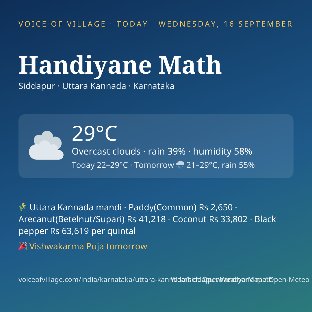 Handiyane Math today
