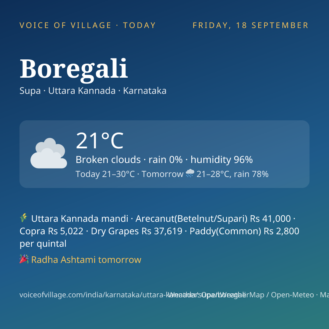 Boregali today