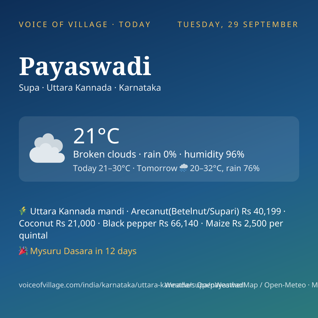 Payaswadi today