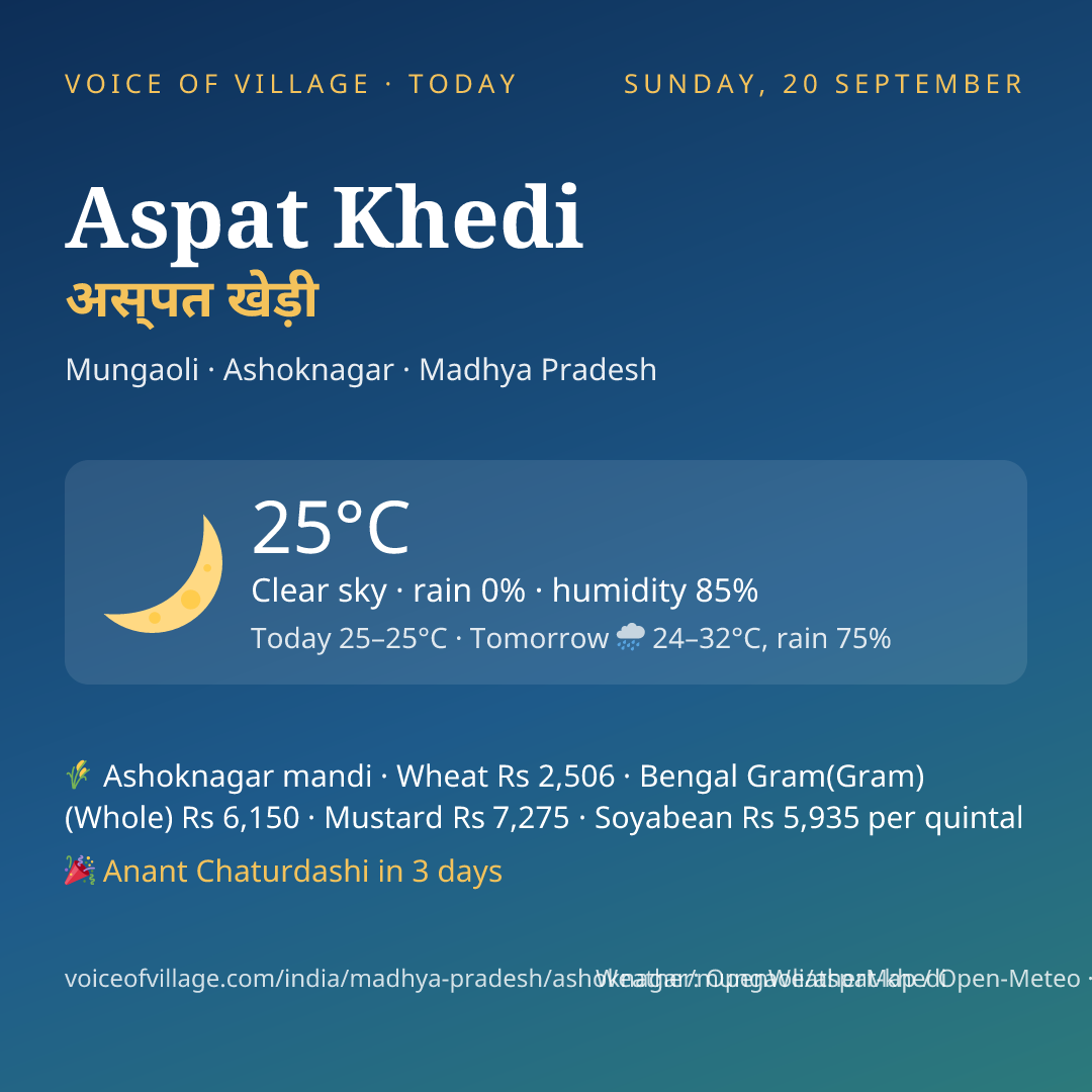 Aspat Khedi today