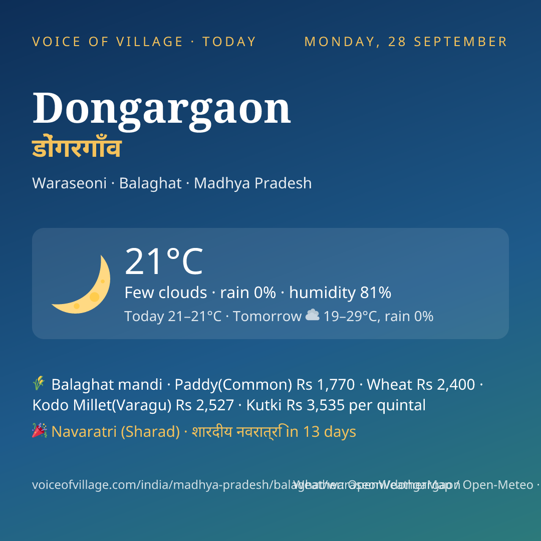Dongargaon today
