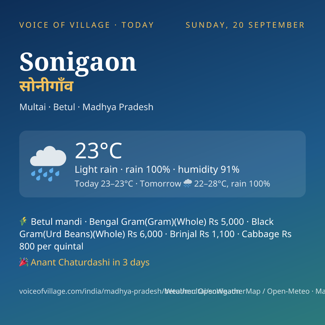 Sonigaon today