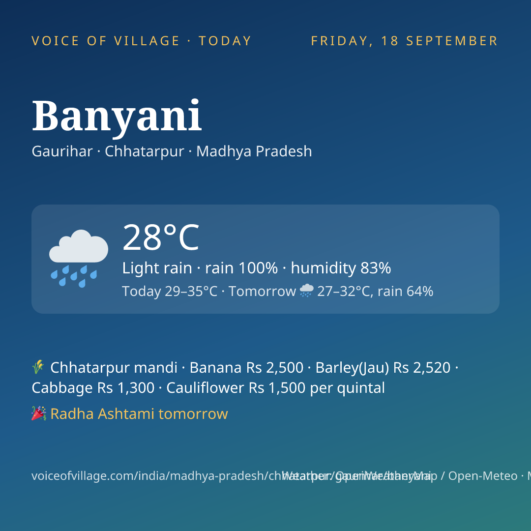 Banyani today