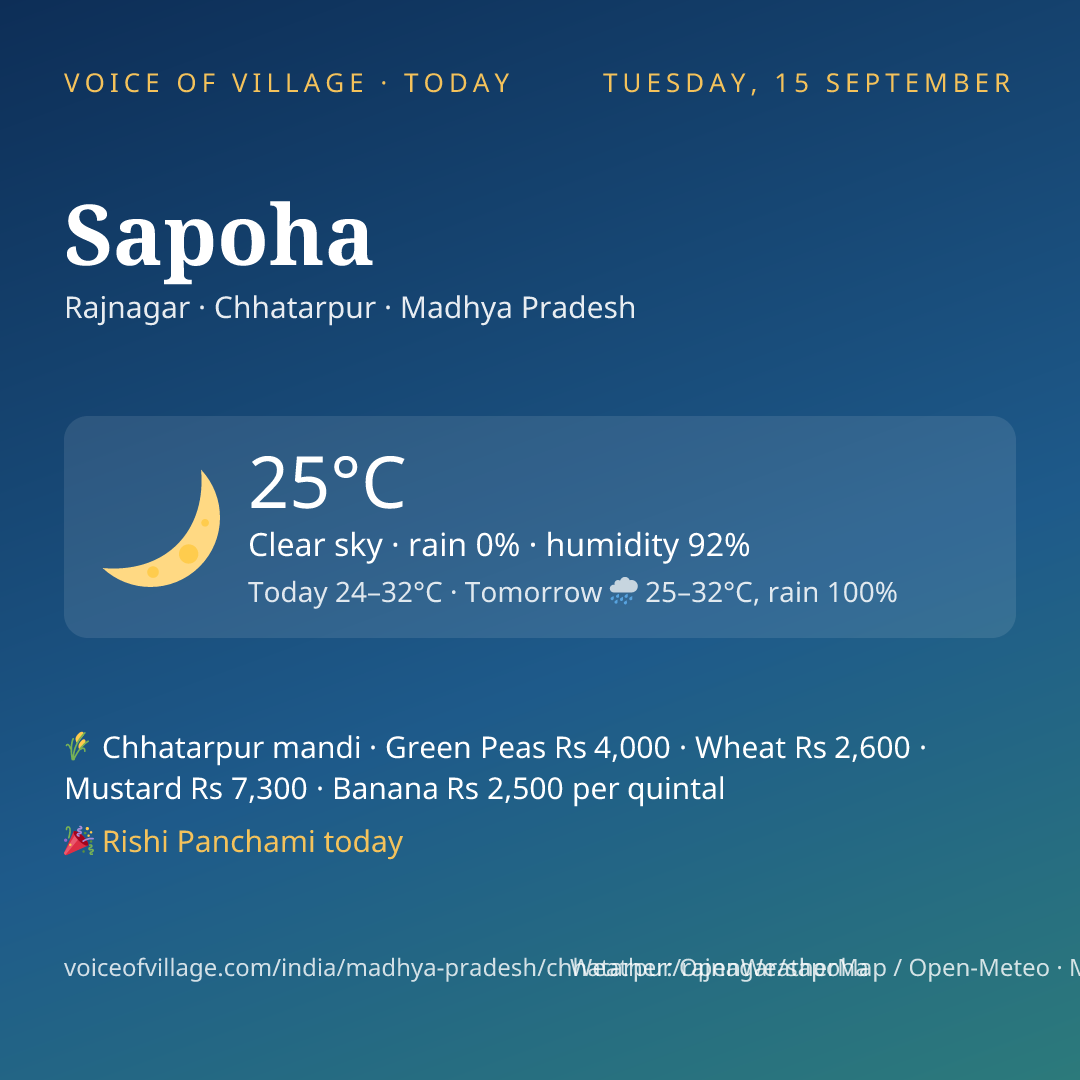 Sapoha today