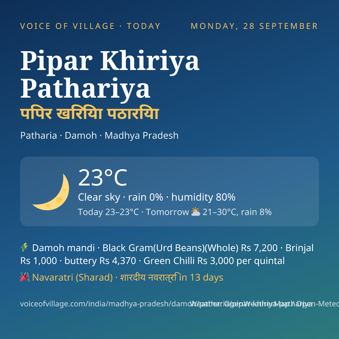 Pipar Khiriya Pathariya today