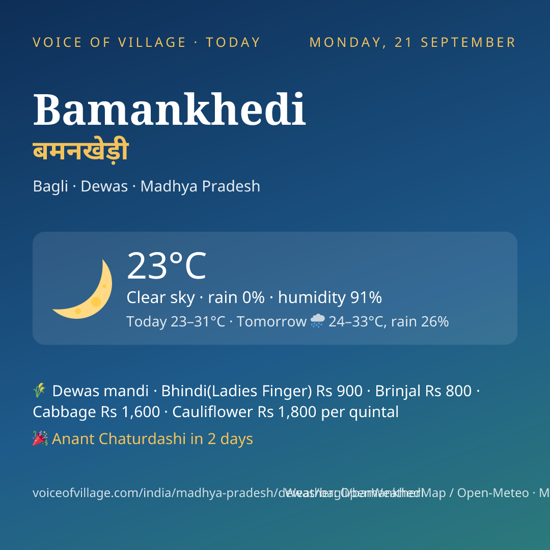 Bamankhedi today