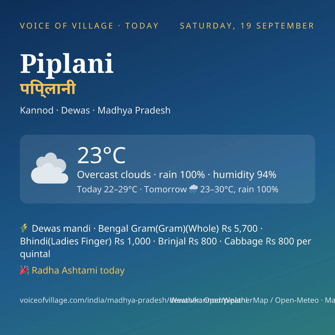 Piplani today