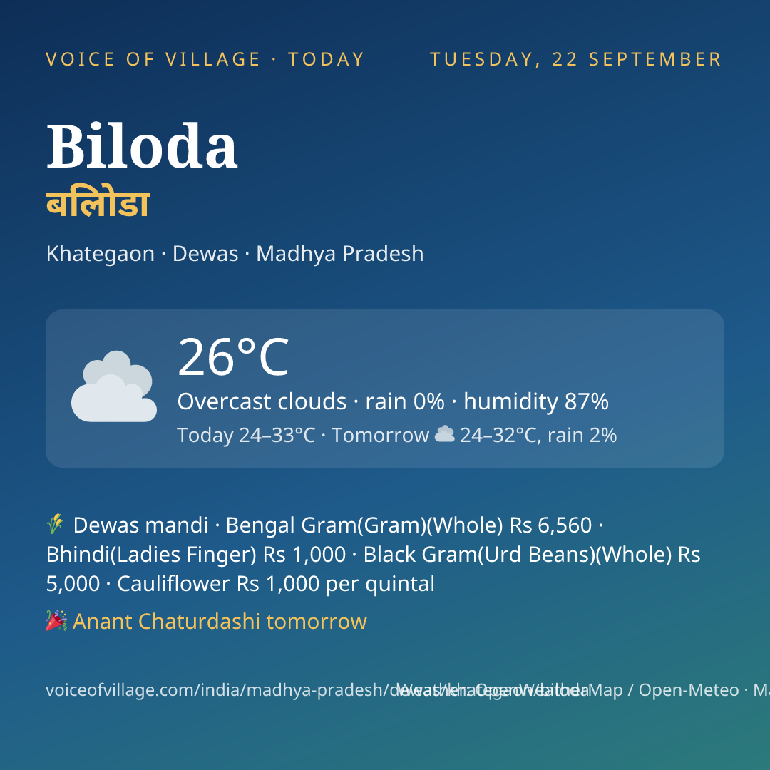 Biloda today