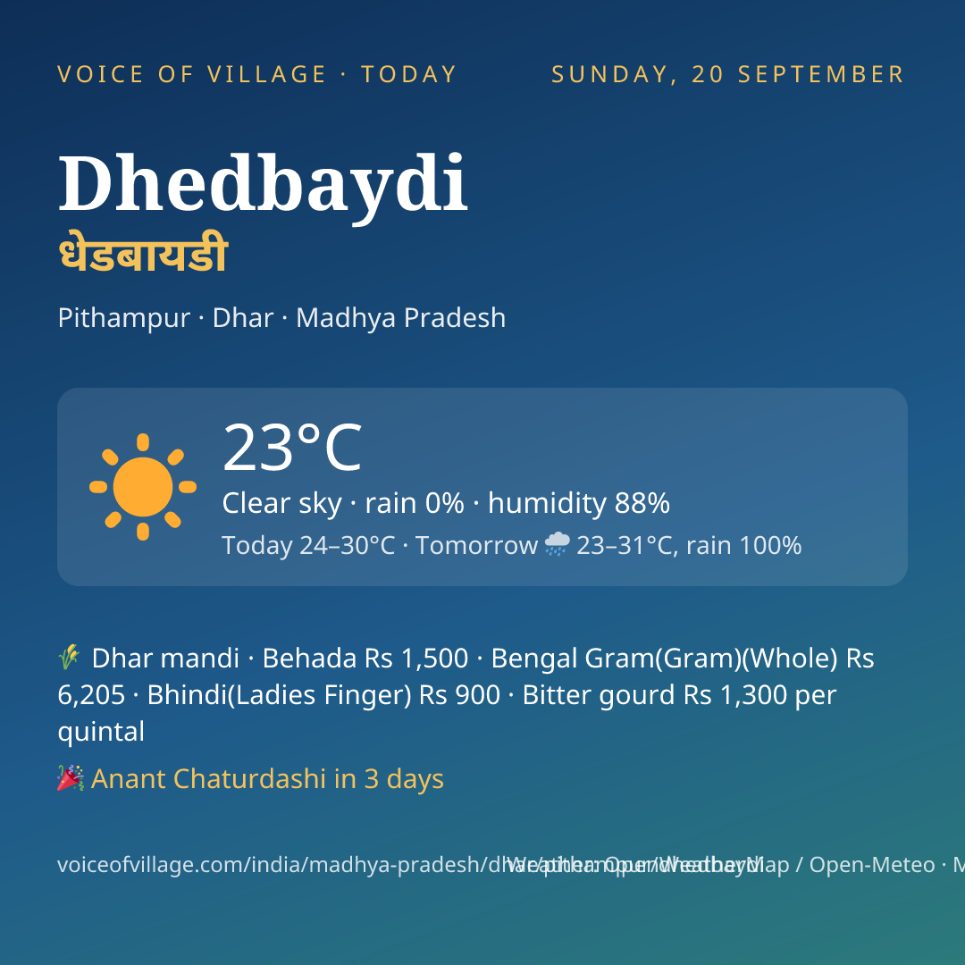 Dhedbaydi today