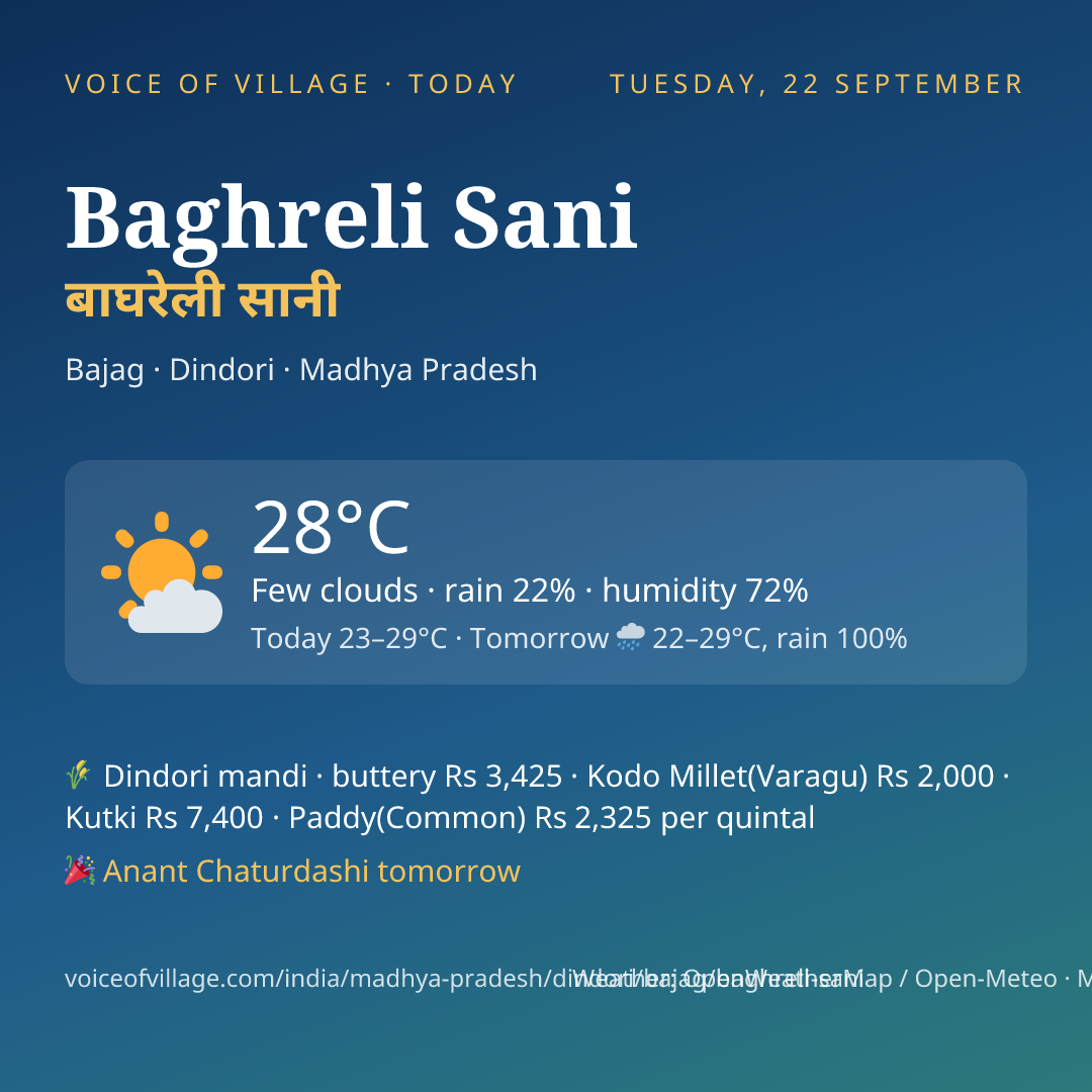 Baghreli Sani today