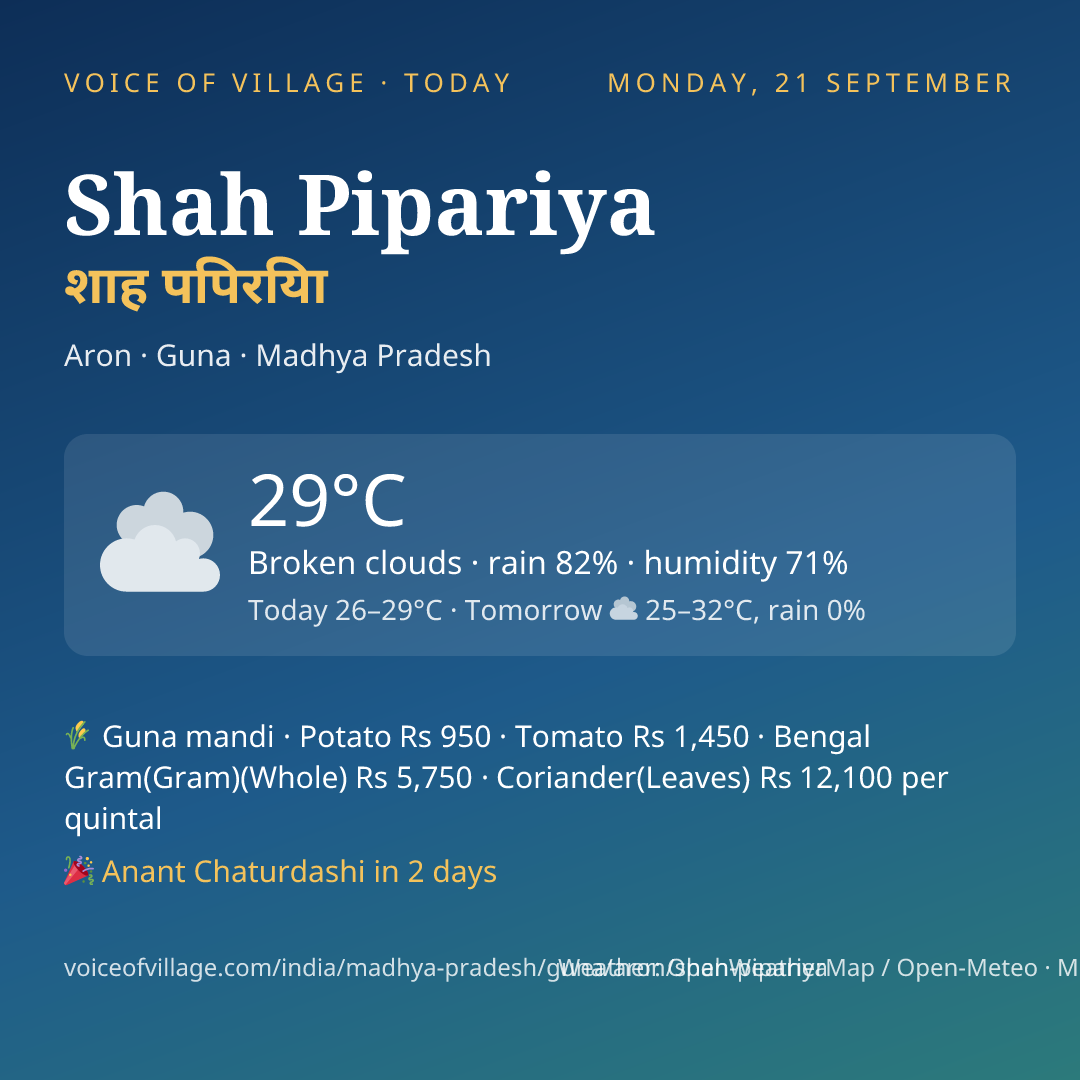 Shah Pipariya today