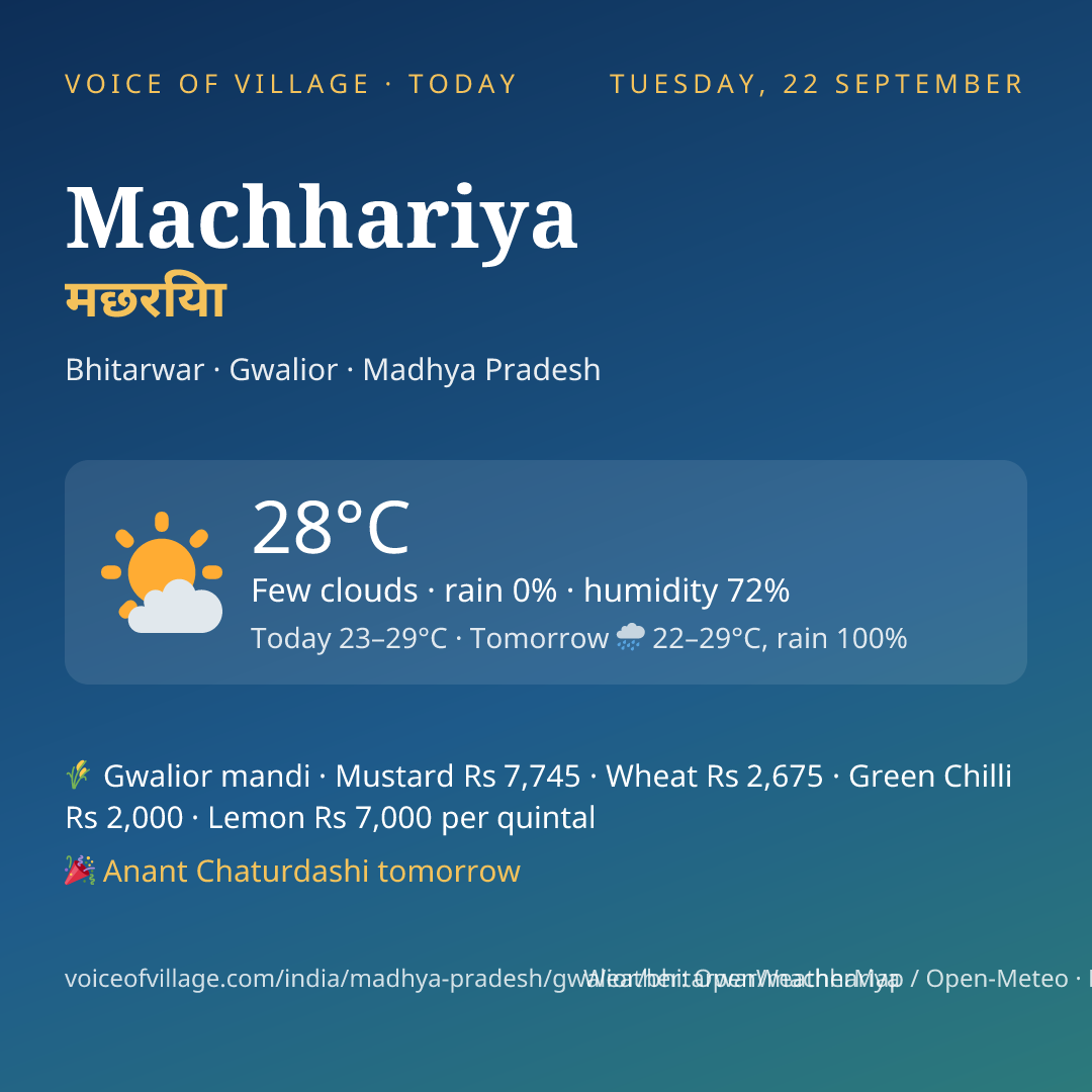 Machhariya today