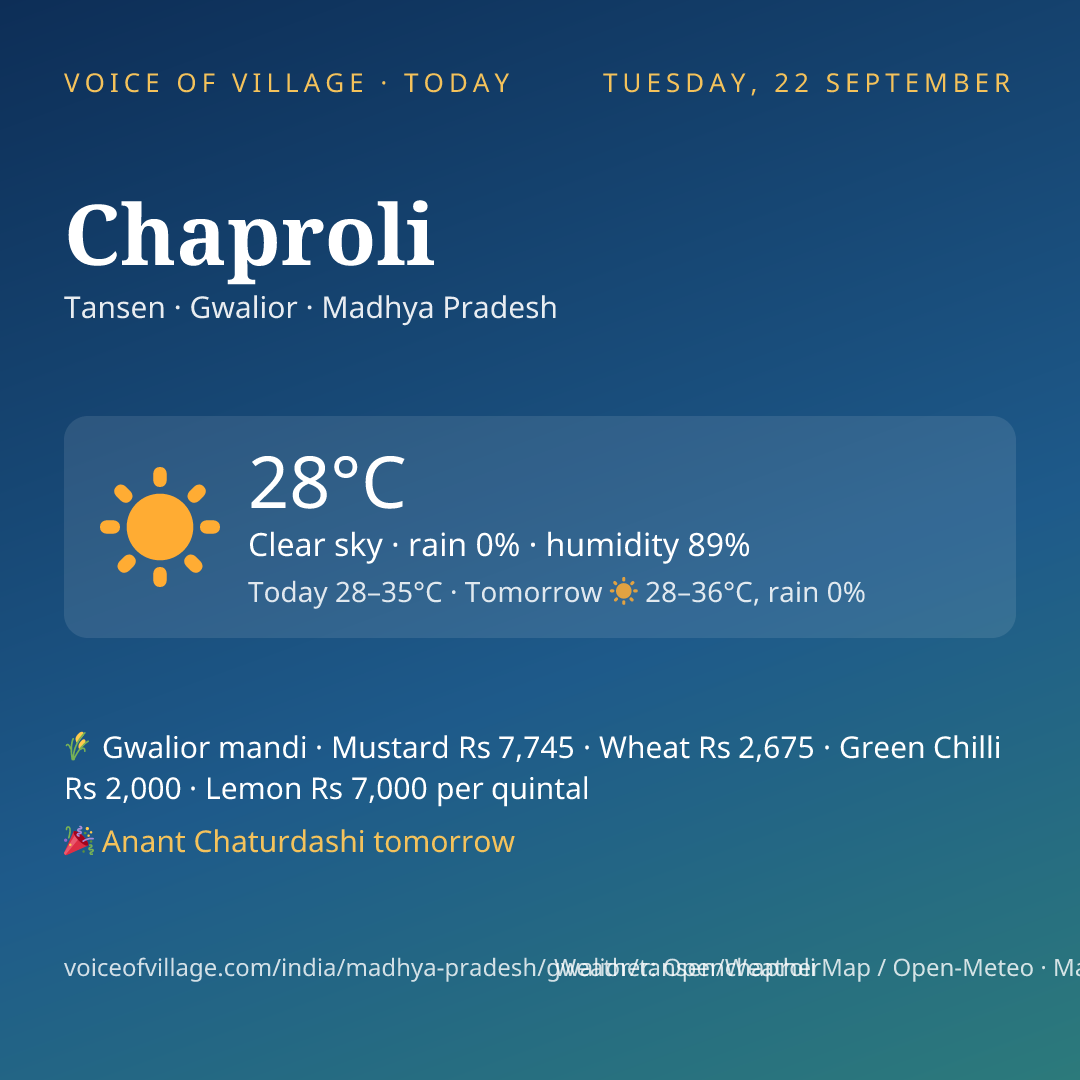 Chaproli today